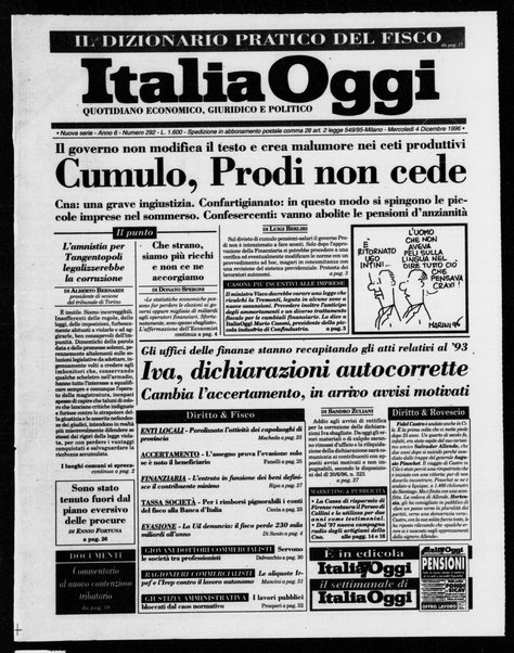 Italia oggi : quotidiano di economia finanza e politica